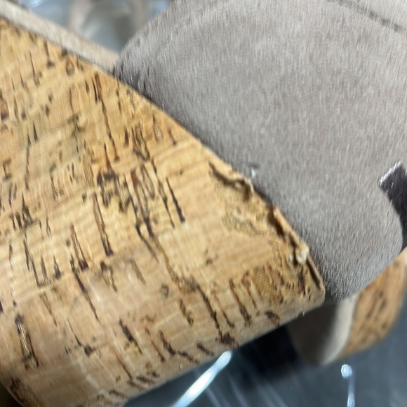 Tom's Stucco Satin Woven Peep Toe Platform Wedges Womens Size 9 - Picture 15 of 15